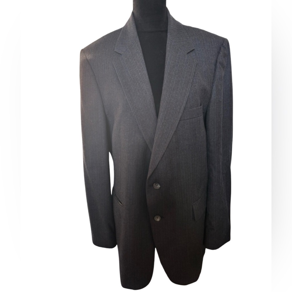 Allyn Saint George 2 Button Notched Collar Charcoal Gray Wool Blaze Jacket